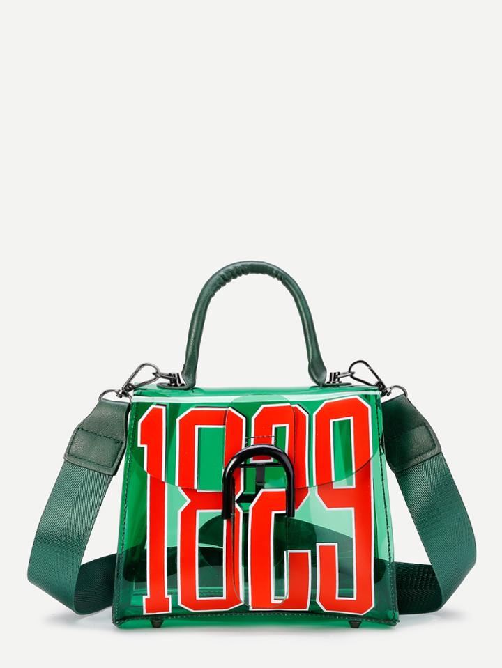 Shein Number Design Clear Grap Bag