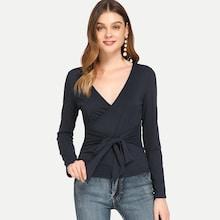 Shein Self Tie V Neck Tee