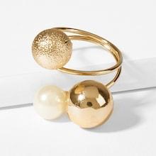 Shein Ball Decorated Spiral Layered Ring