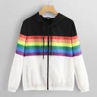 Shein Rainbow Striped Hooded Jacket