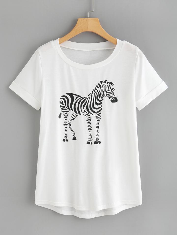 Shein Zebra Print Tee