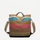 Shein Color Block Side Zip Canvas Bag