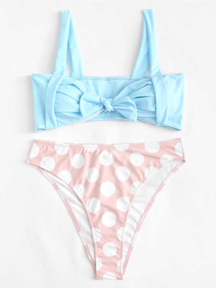 Shein Polka Dot Bow Tie Bikini Set