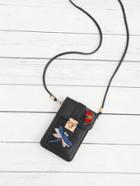 Shein Dragonfly Embroidery Pu Pouch Bag
