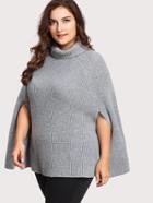 Shein Rolled Neck Cape Sleeve Jumper