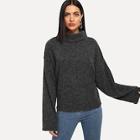 Shein Solid High Neck Sweater