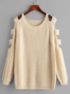 Shein Laddered Cutout Raglan Sleeve Jumper