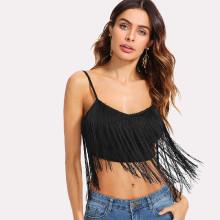 Shein Fringe Embellished Crop Cami Top