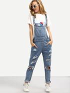 Shein Ripped Overall Boyfriend Jeans