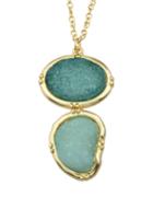 Shein Green Long Stone Pendant Necklace