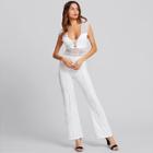 Shein Circle Guipure Lace Panel Seam Detail Jumpsuit