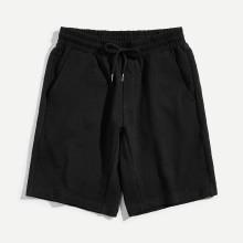 Shein Men Drawstring Waist Solid Sweat Shorts