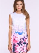 Shein Multicolour Bleached Sleeveless Floral Print Dress