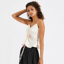 Shein Drawstring Front Ruffle Cami Top