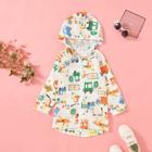 Shein Girls Colorful Car Star Graphic Hooded Jacket
