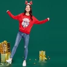Shein Christmas Print Drop Shoulder Sweatshirt