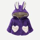 Shein Toddler Girls Heart Print Hooded Outerwear