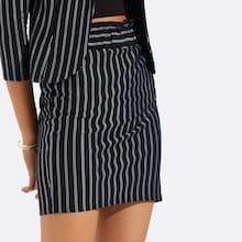Shein Wide Waistband Striped Bodycon Skirt