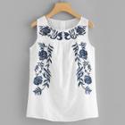 Shein Floral Embroidered Tank Top
