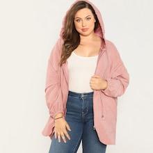 Shein Plus Raglan Sleeve Hooded Coat