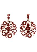 Shein Red Circle Hollow Earrings