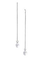 Shein Silver Gemstones Dangle Chain Earrings