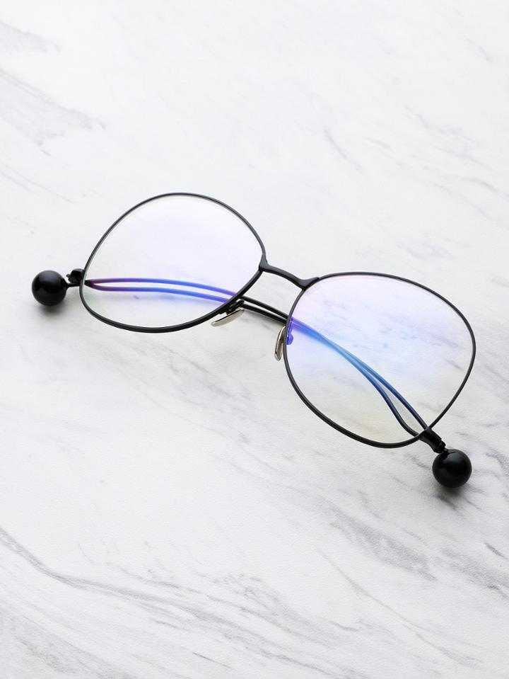 Shein Ball Detail Curved Frame Eyeglasses