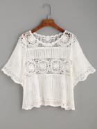Shein White Hollow Out Crochet Top