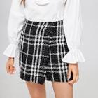 Shein Frayed Edge Tweed Skirt