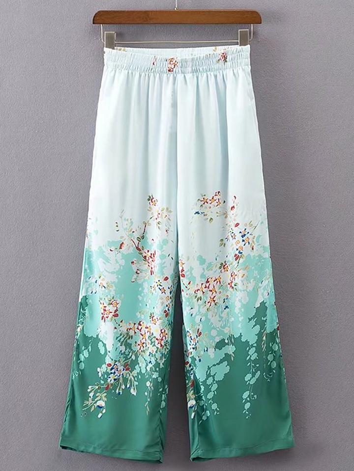 Shein Elastic Waist Wide Leg Pants
