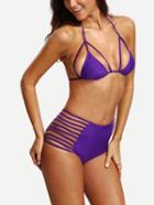 Shein Halter Ladder-cutout High Waist Bikini Set