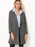 Shein Heather Grey Split Side Coat With Buttons