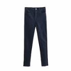 Shein Zebra Pattern Raw Hem Jeans