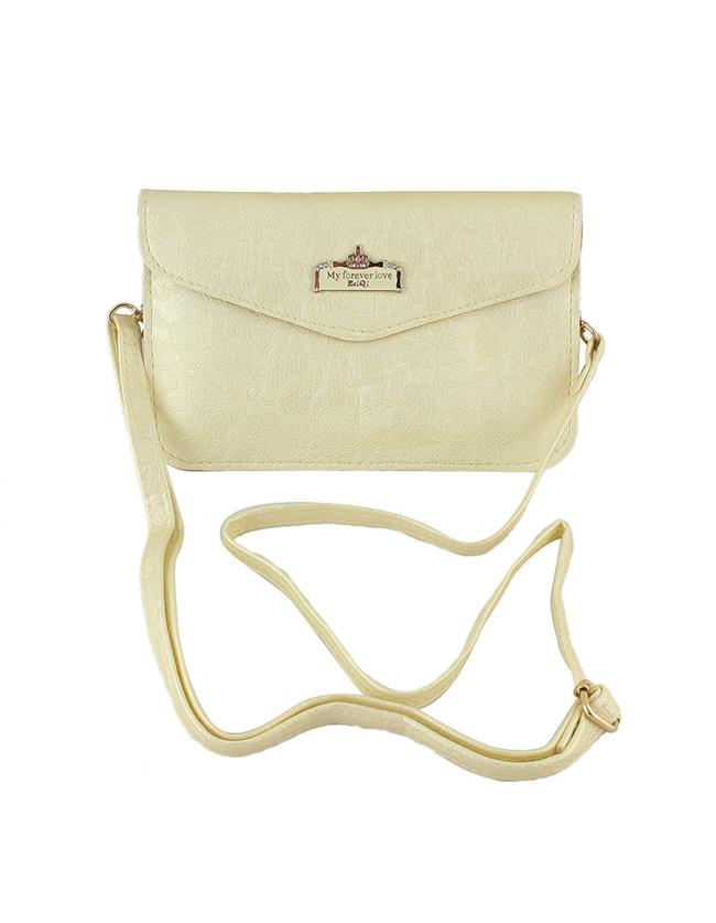 Shein Gold Pu Leather Clutch Bag