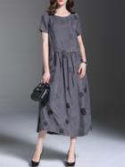 Shein Grey Polka Dot A-line Dress