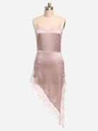 Shein Cami Straps High-low Hemlines Lace Trim Dress