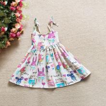 Shein Girls Cartoon Print Tie Strap Dress