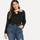 Shein Plus Cut Out Solid Tee