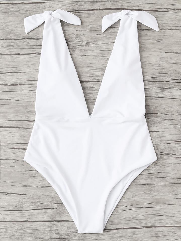 Shein V Plunge Knot Swimsuit