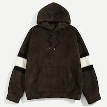 Shein Men Pocket Front Panel Fleece Drawstring Hoodie