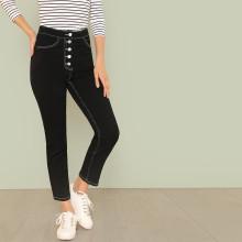 Shein Pocket Patched Button Up Pants