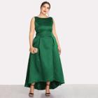 Shein Plus Zip Up Back Dip Hem Dress