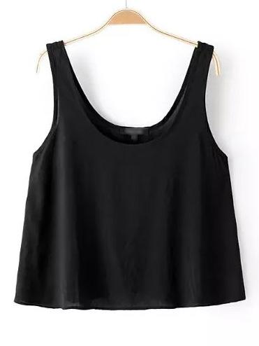 Shein Black Scoop Neck Tank Top