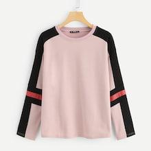Shein Raglan Sleeve Colorblock Sweatshirt