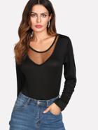 Shein Mesh Panel T-shirt