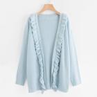 Shein Pearl Beading Ruffle Trim Cardigan