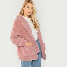 Shein Drop Shoulder Oversized Fleece Teddy Jacket