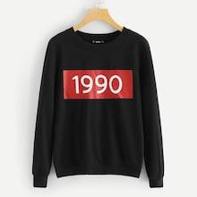 Shein Number Print Sweatshirt