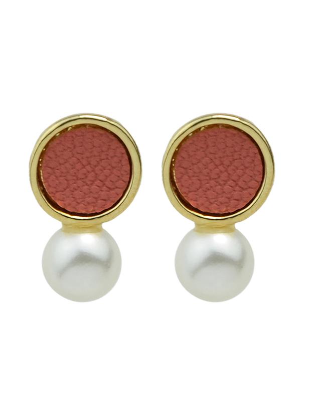 Shein Pink New Coming Imitation Pearl Small Stud Earrings