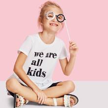 Shein Girls Letter Print Smock Top & Leggings Set